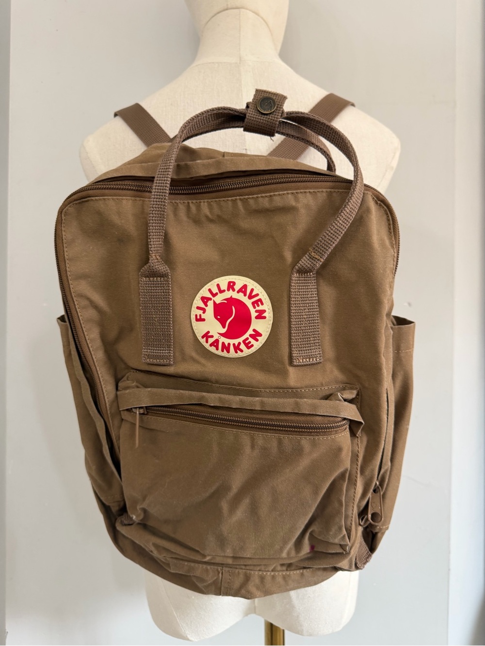 Fjallraven light brown mini backpack unisex travel outdoor active European